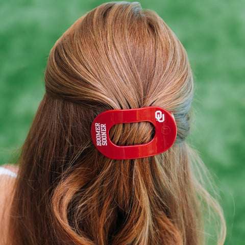 Boomer Sooner! Medium Flat Round Hair Clip