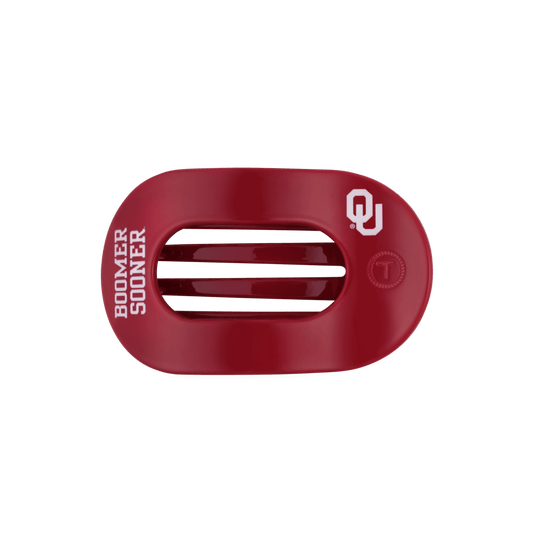 Boomer Sooner! Medium Flat Round Hair Clip
                in Red - Medium
              