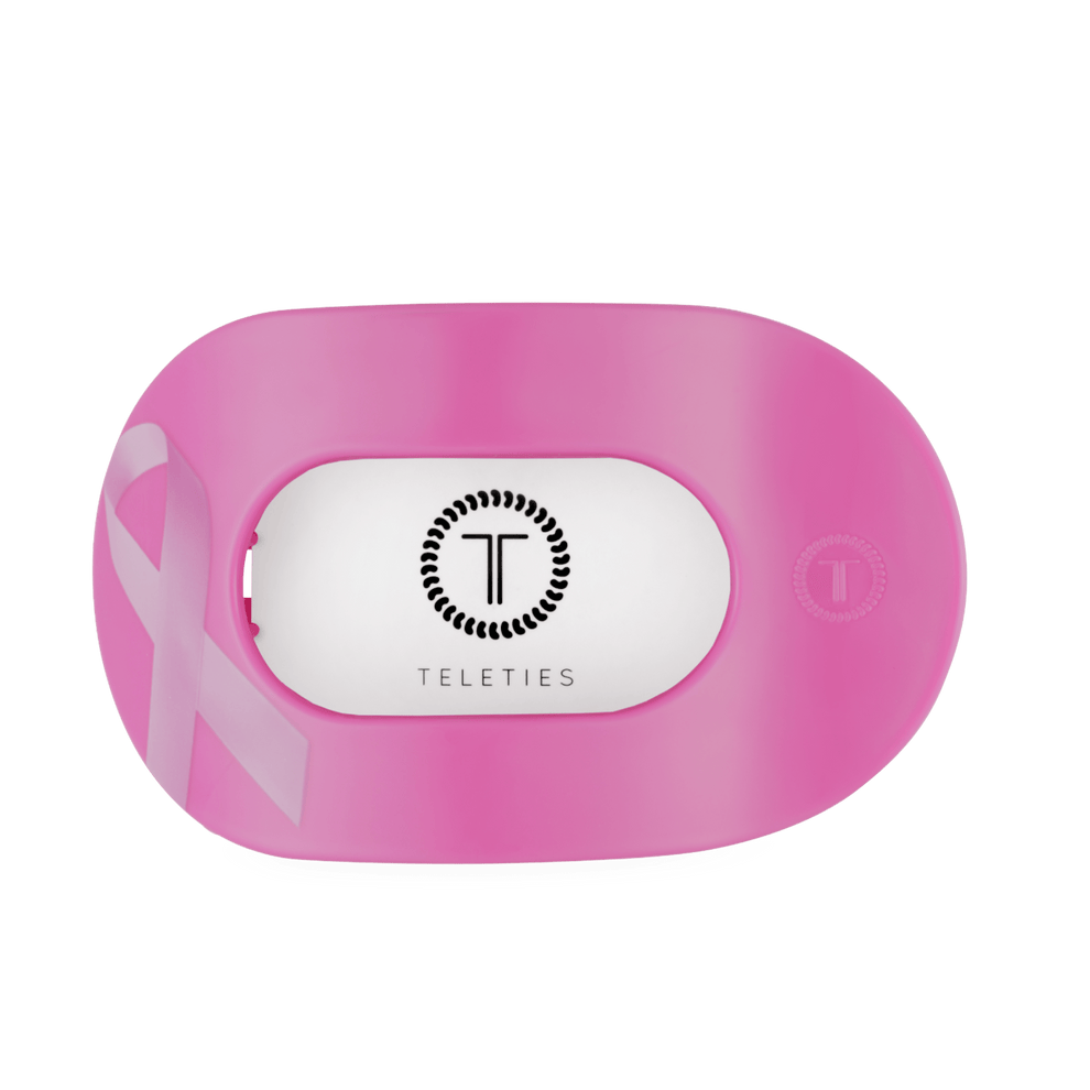 Breast Cancer Awareness Large Flat Round Hair Clip - Hair Clips - TELETIES
