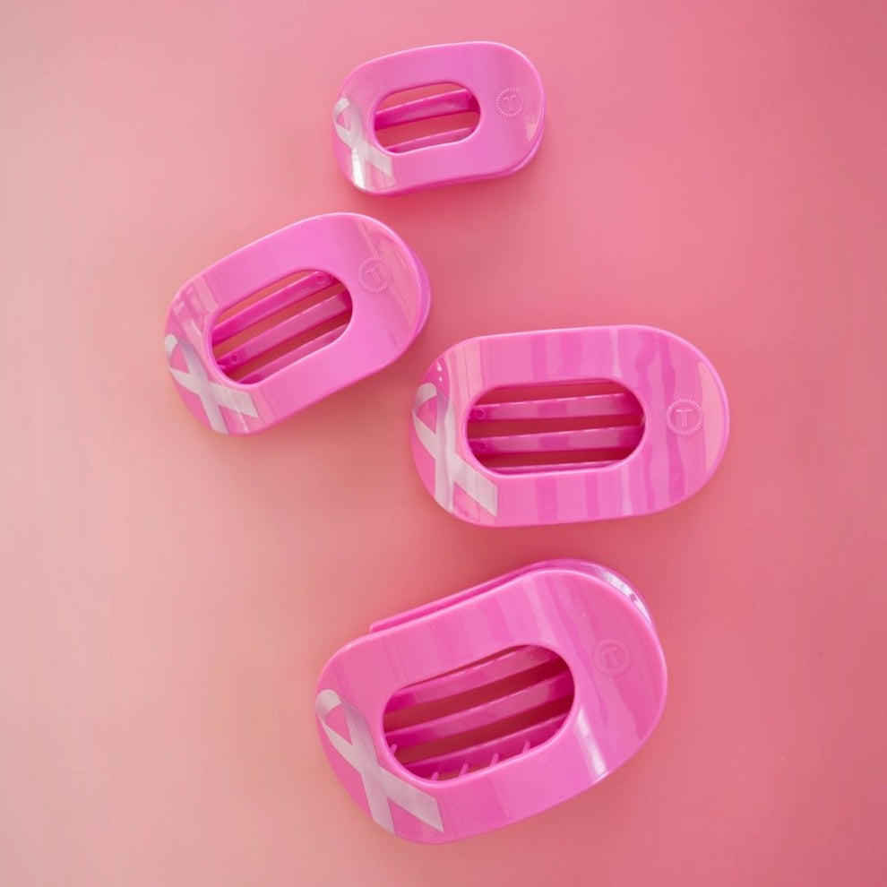 Breast Cancer Awareness Small Flat Round Hair Clip - Hair Clips - TELETIES

