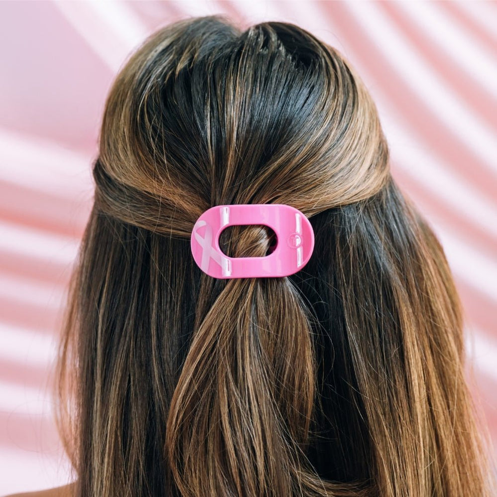 Breast Cancer Awareness Tiny Flat Round Hair Clip - Hair Clips - TELETIES
