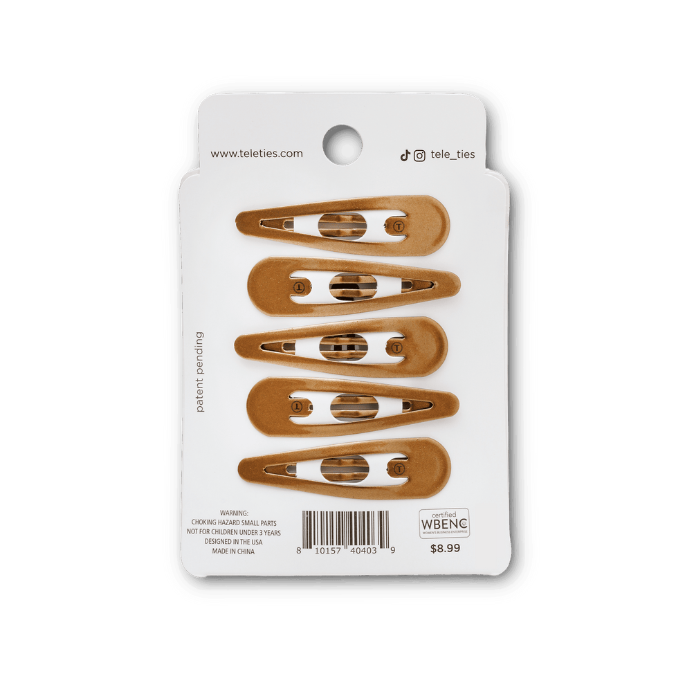 Bronze Snap Clip (6ct) - Hair Clips - TELETIES
