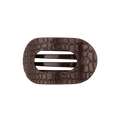 Brown Crocodile Medium Flat Round Hair Clip
                in Brown - Medium
            