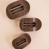 Brown Crocodile Medium Flat Round Hair Clip - Hair Clips - TELETIES
