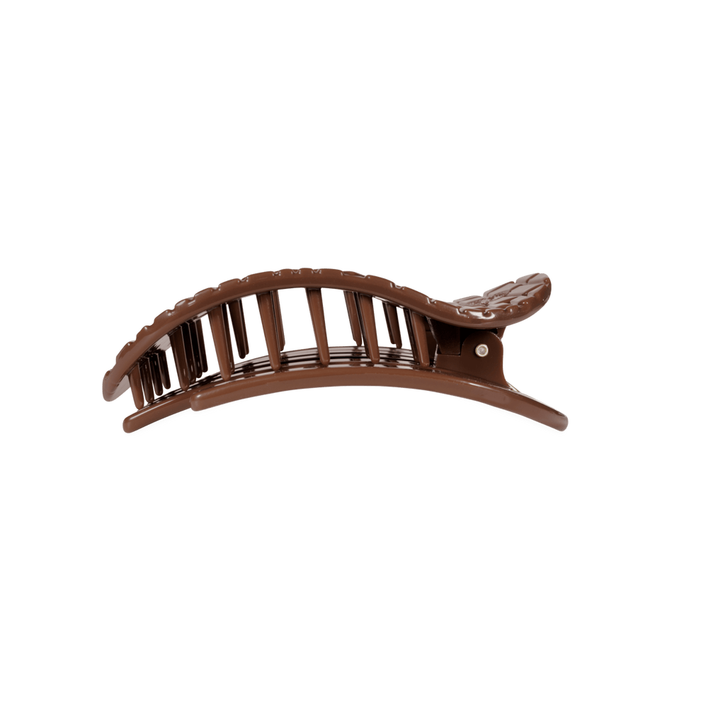 Brown Crocodile Medium Flat Round Hair Clip - Hair Clips - TELETIES
