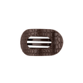 Brown Crocodile Small Flat Round Hair Clip
                in Brown - Small
            