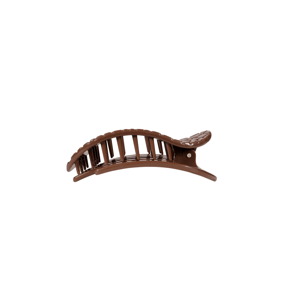 Brown Crocodile Small Flat Round Hair Clip - Hair Clips - TELETIES
