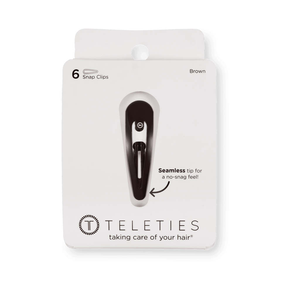 Brown Snap Clip (6Ct) - Hair Clips - TELETIES
