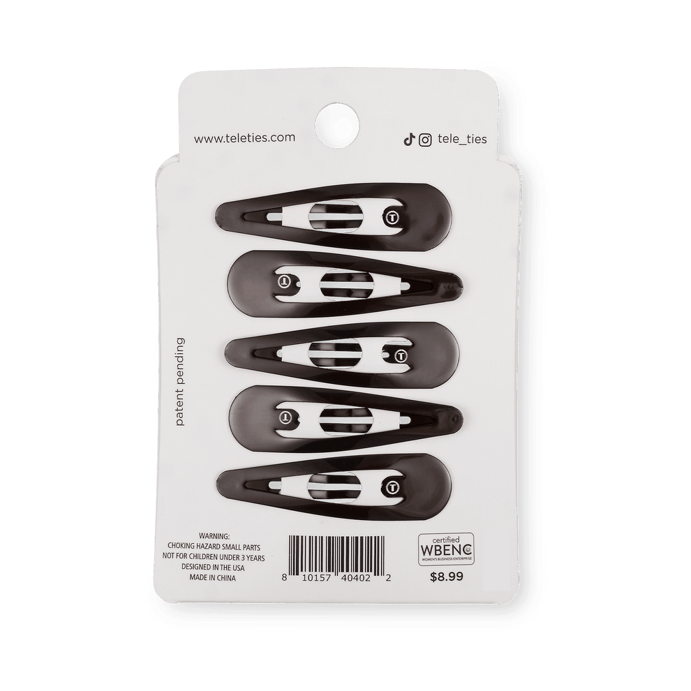 Brown Snap Clip (6Ct) - Hair Clips - TELETIES
