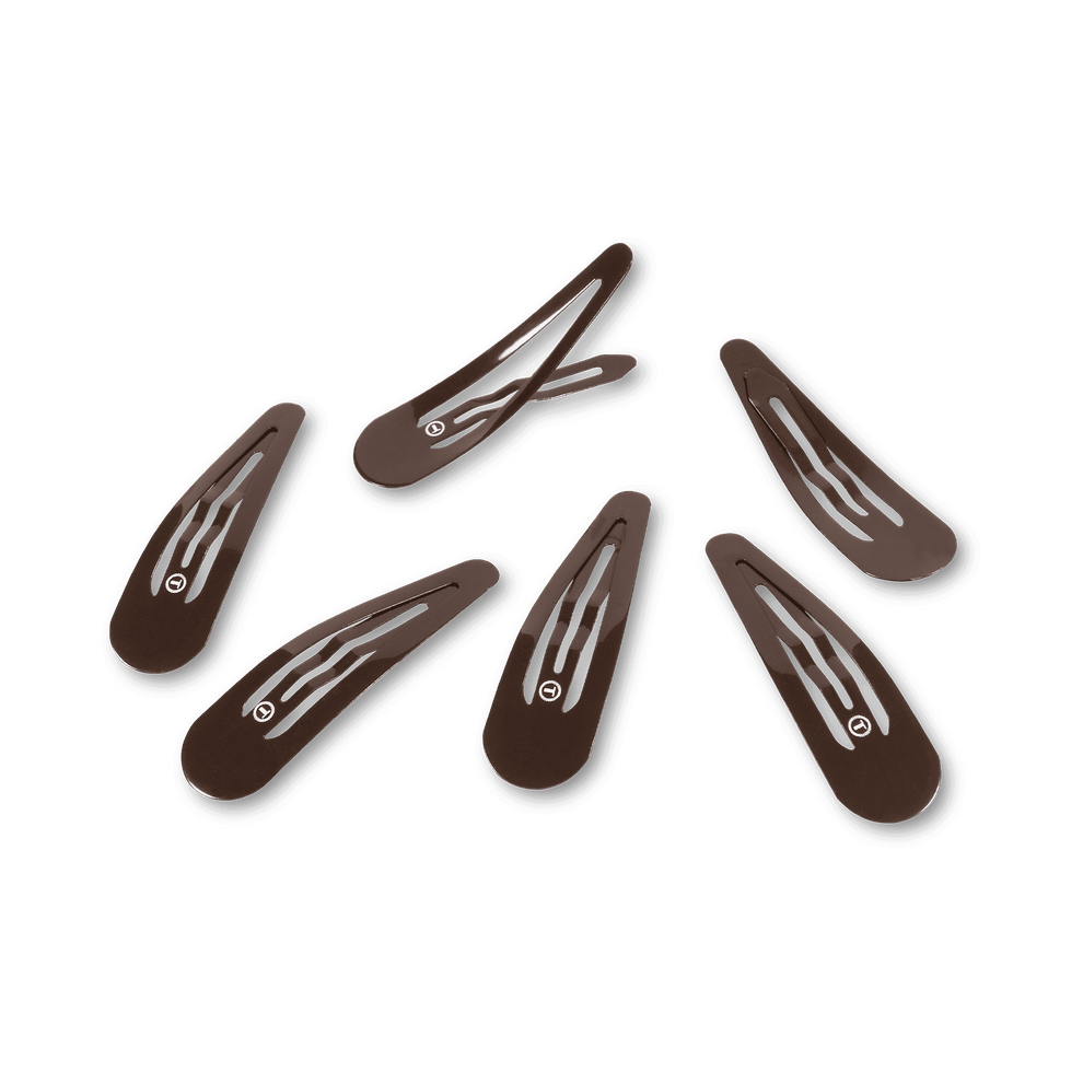 Brown Snap Clip (6Ct) - Hair Clips - TELETIES
