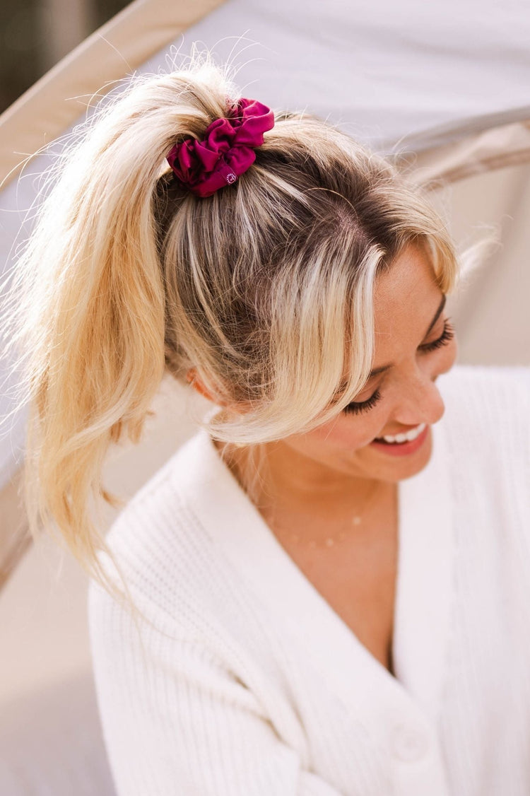 Jet Black Terry Cloth Scrunchie Large