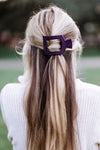 Burgundy Bliss Medium Flat Square Hair Clip - Hair Clips - TELETIES
