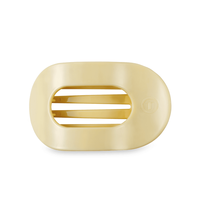 TELETIES - Butter Yellow Medium Flat Round Hair Clip in Yellow - Medium - Image 1