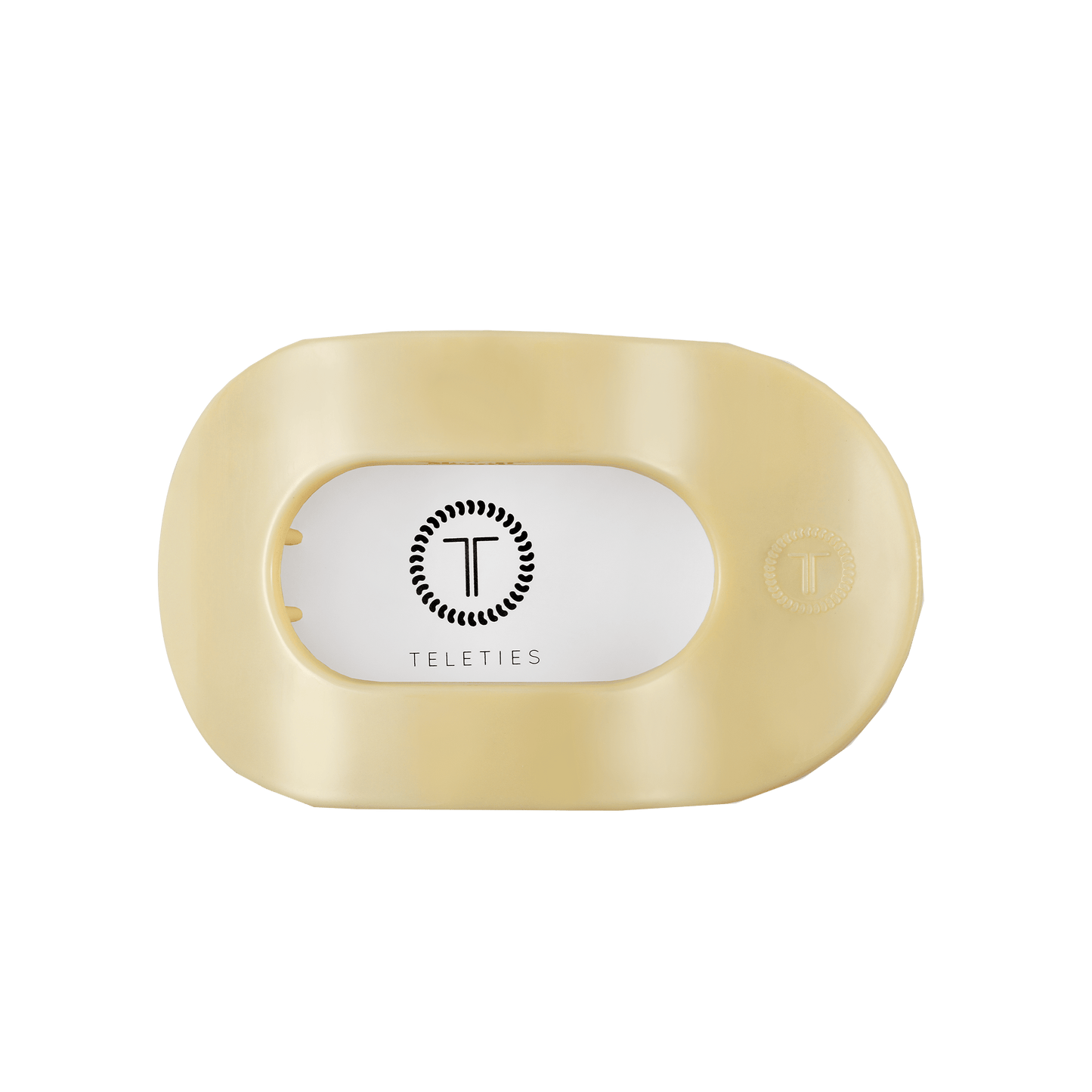 TELETIES - Butter Yellow Medium Flat Round Hair Clip in Yellow - Medium