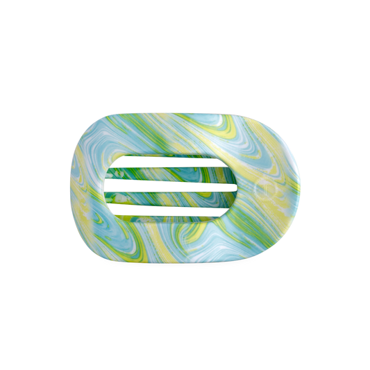 By the Sea Shore Medium Flat Round Hair Clip
                in Green - Medium
              