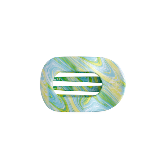 By the Sea Shore Small Flat Round Hair Clip
                in Green - Small
              