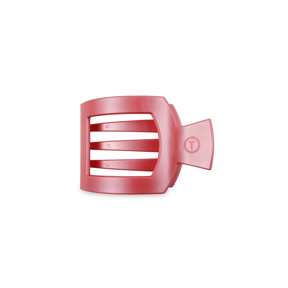Calming Coral Small Flat Square Hair Clip - Small Hair Clip - TELETIES
