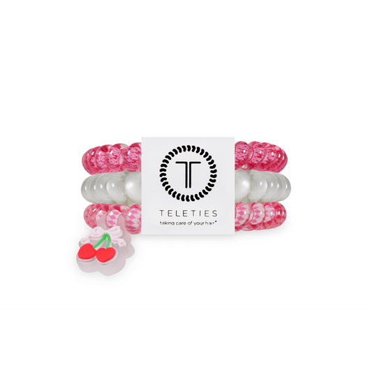 Cherry Bomb Small Hair Ties in Pink - Small