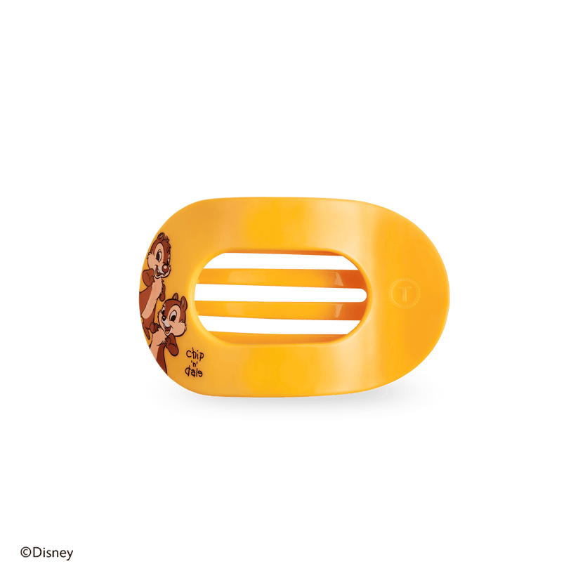 TELETIES - Chip 'N Dale Small Flat Round Hair Clip in Yellow Gold - Small - Image 1