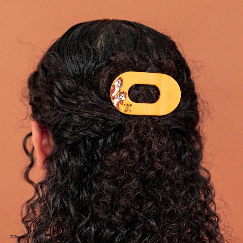 TELETIES - Chip 'N Dale Tiny Flat Round Hair Clip in Yellow Gold - Tiny - Image 4