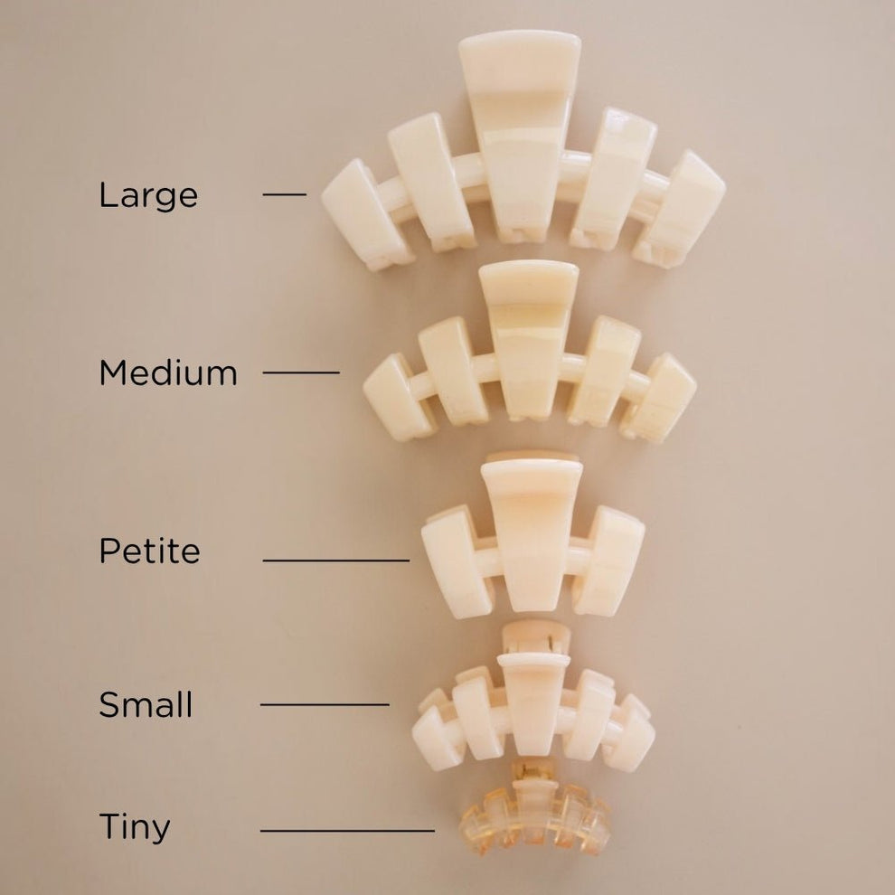 Classic Almond Beige Petite Claw Clip - Hair Clips - TELETIES
