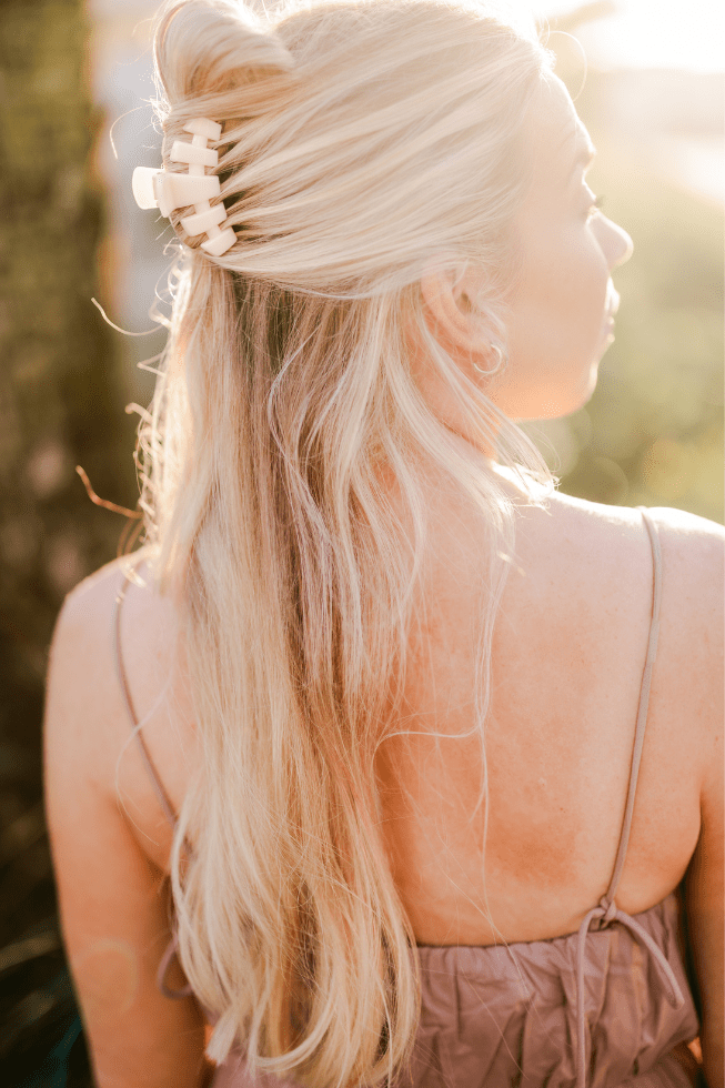 Classic Almond Beige Small Hair Clip - Small Hair Clip - TELETIES
