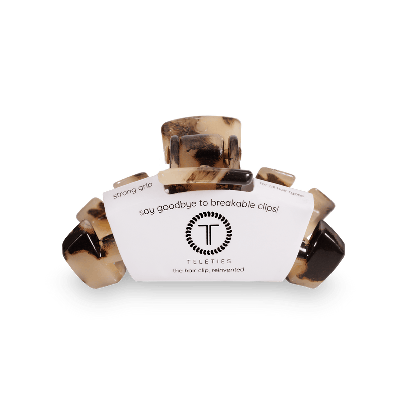 TELETIES - Classic Blonde Tortoise Small Claw Hair Clip in Beige Brown - Small - Image 2