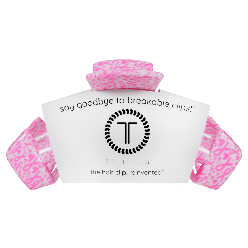Classic Breast Cancer Awareness Large Claw Clip - Hair Clips - TELETIES
