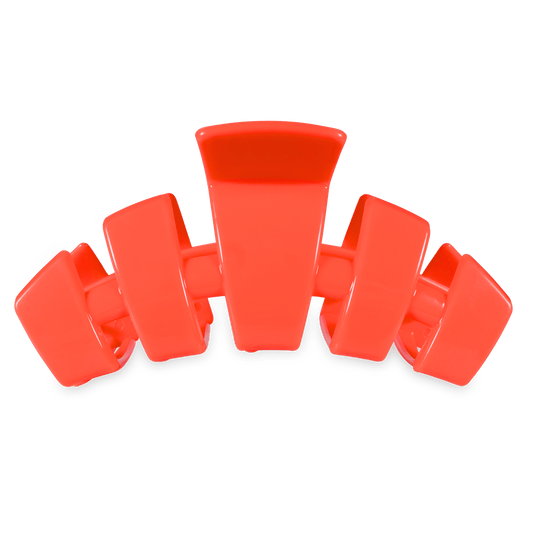Classic Darty Large Hair Clip in Orange Coral Neon - Large