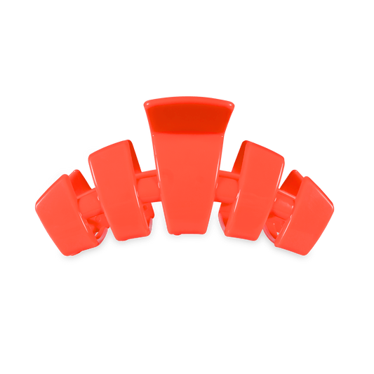 Classic Darty Medium Hair Clip in Orange Coral Neon - Medium