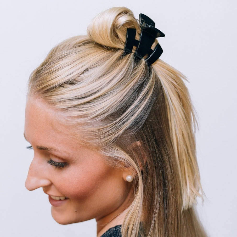 Classic Jet Black Petite Claw Clip - Hair Clips - TELETIES
