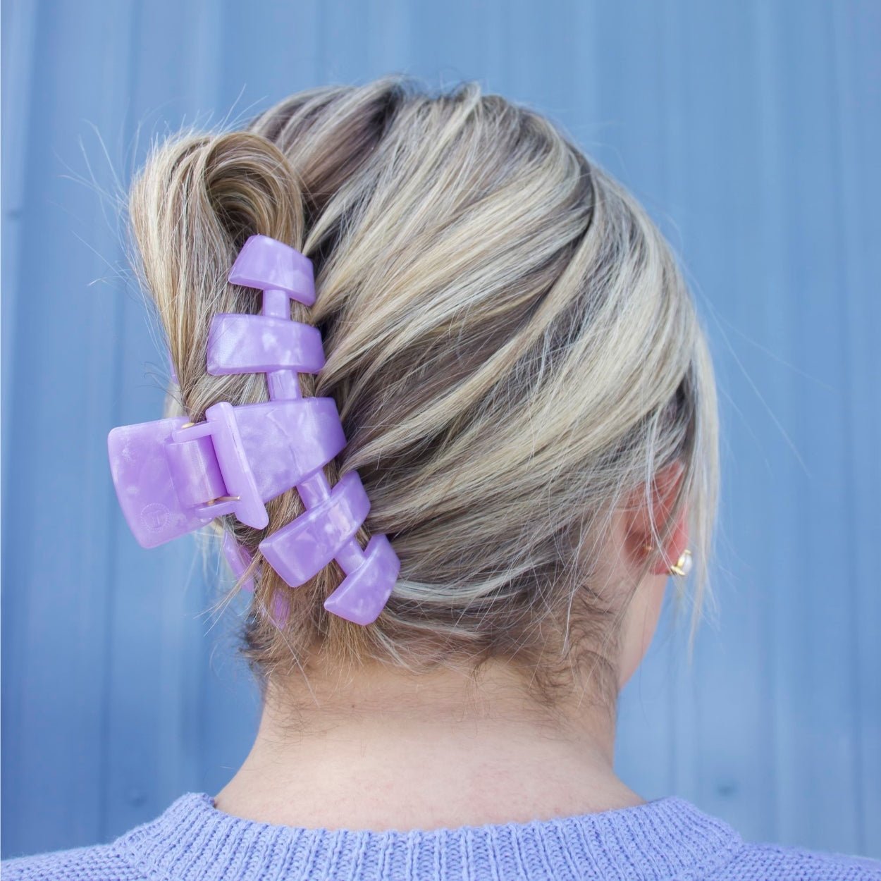 TELETIES - Classic Lavender Mist Large Hair Clip in Purple - Large