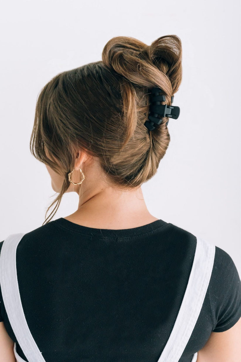 TELETIES - Classic Midnight Matte Small Hair Clip in Black - Small - Image 4