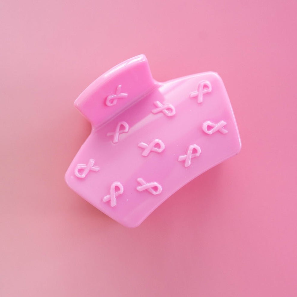 Classic Pink Ribbon Petite Claw Clip - Hair Clips - TELETIES
