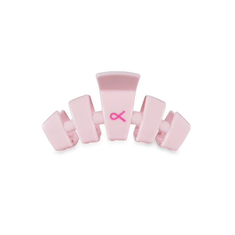 TELETIES - Classic Pink Ribbon Power Small Hair Clip in Pink - Small - Image 1