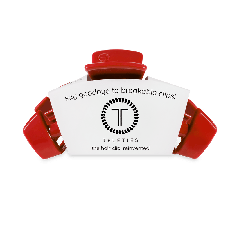 TELETIES - Classic Red Carpet Ready Medium Hair Clip in Red - Medium - Image 2