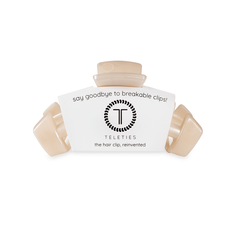 TELETIES - Classic Soft Surf Small Hair Clip in Tan - Small - Image 2