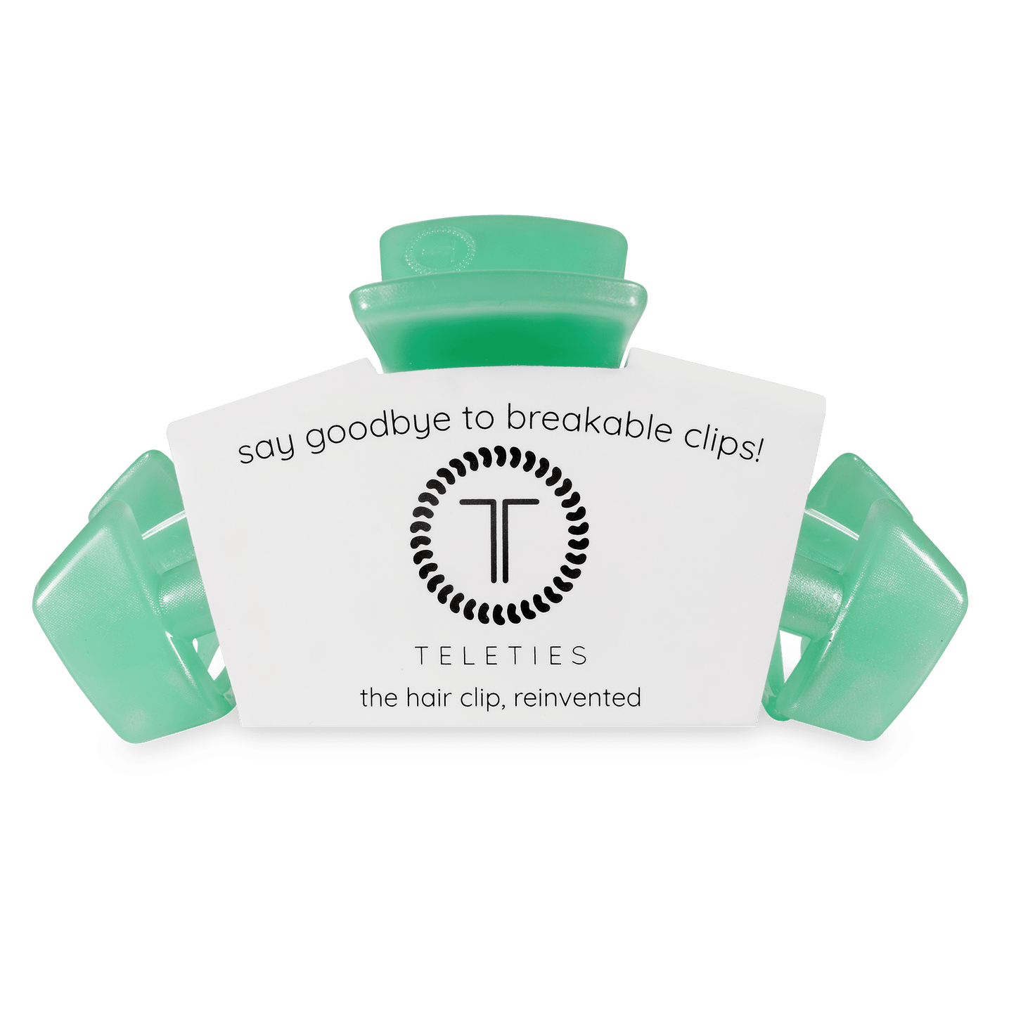 TELETIES - Classic Spring Splash Large Hair Clip in Green - Large