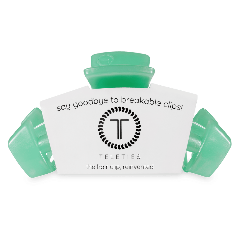 TELETIES - Classic Spring Splash Large Hair Clip in Green - Large - Image 2