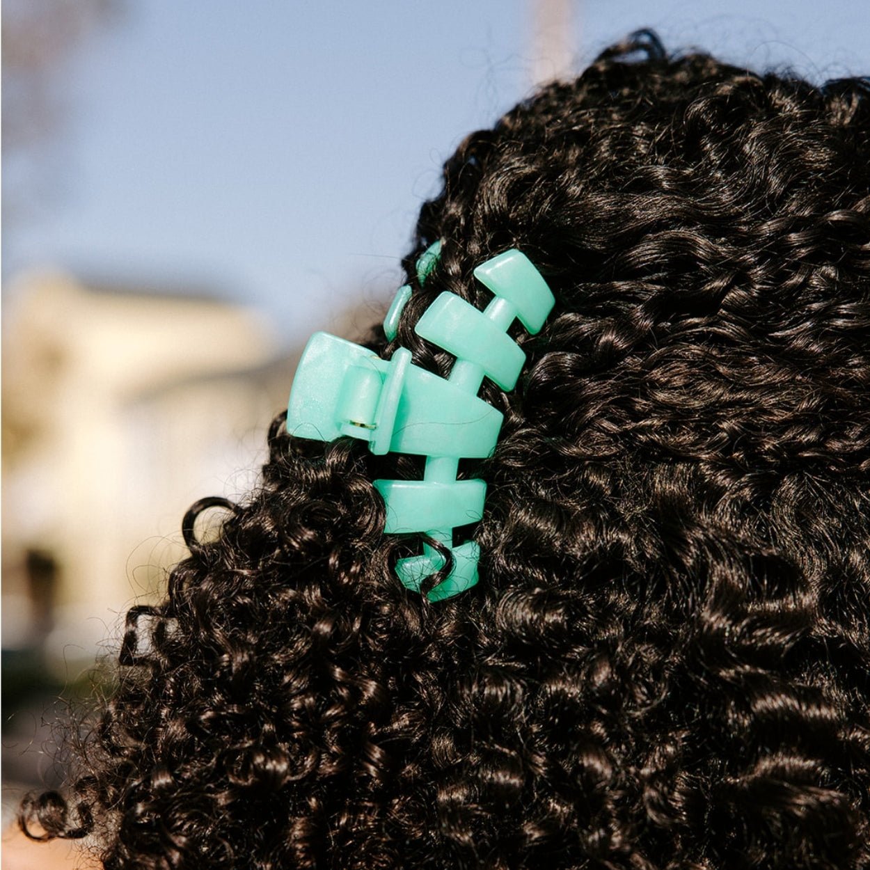 TELETIES - Classic Spring Splash Medium Hair Clip in Green - Medium