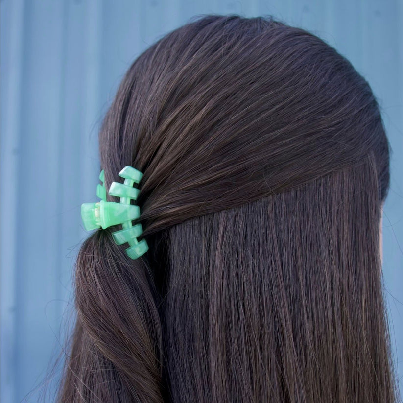 TELETIES - Classic Spring Splash Tiny Hair Clip in Green  - Tiny - Image 3