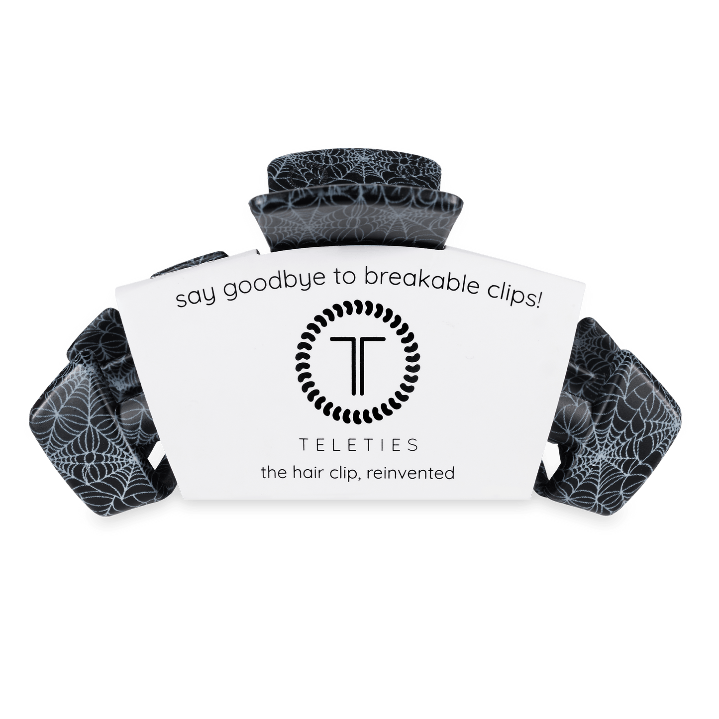 TELETIES - Classic Webbed Large Hair Clip in Black - Large