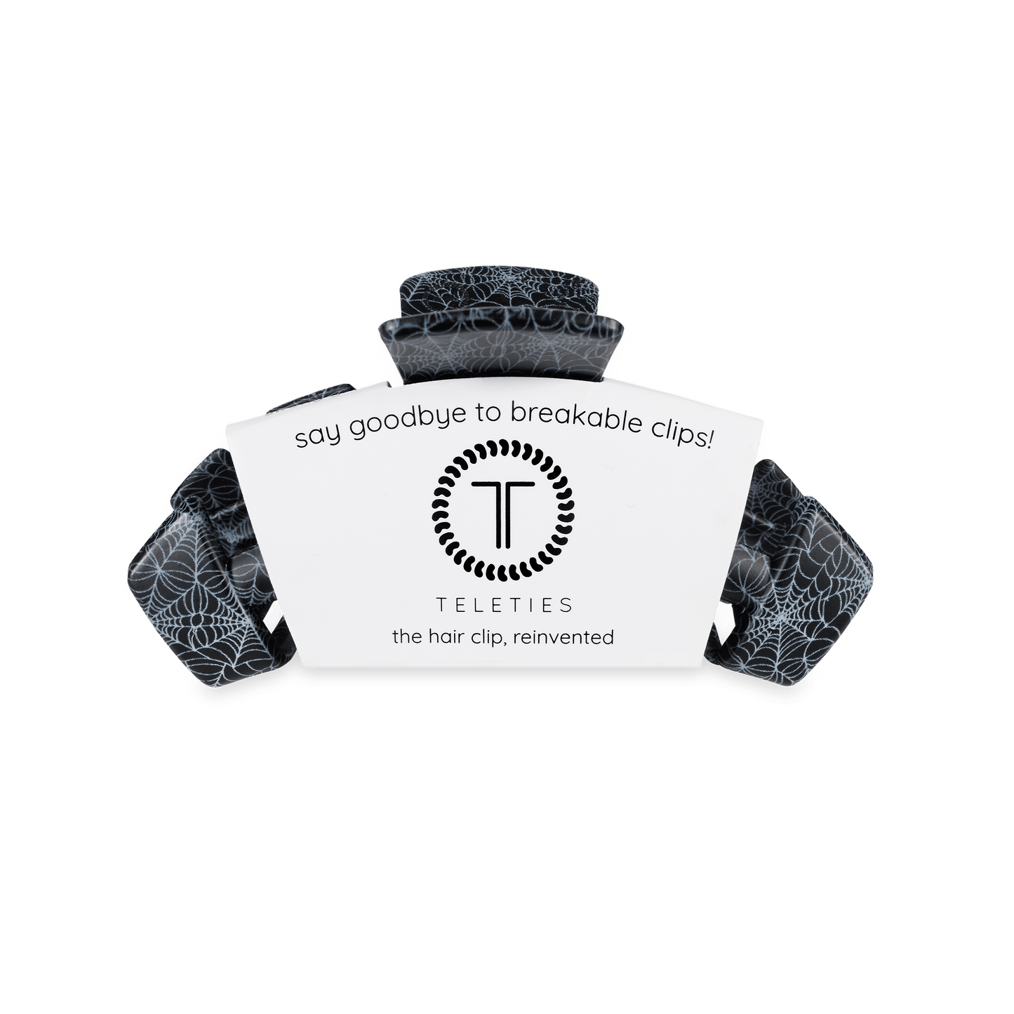 TELETIES - Classic Webbed Medium Hair Clip in Black - Medium