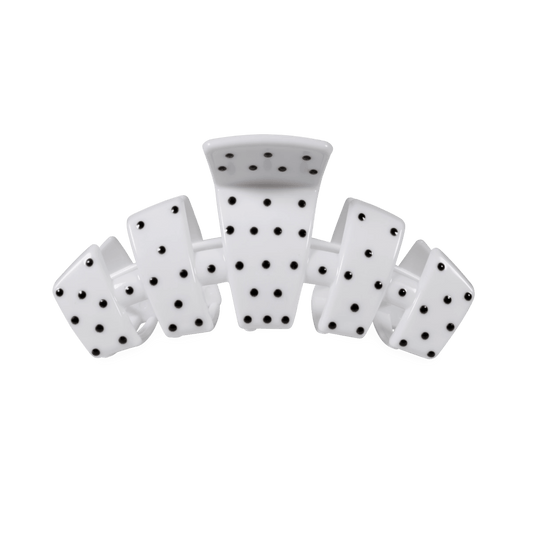 Classic White Polka Dot Party Medium Claw Clip
                in White - Medium
              