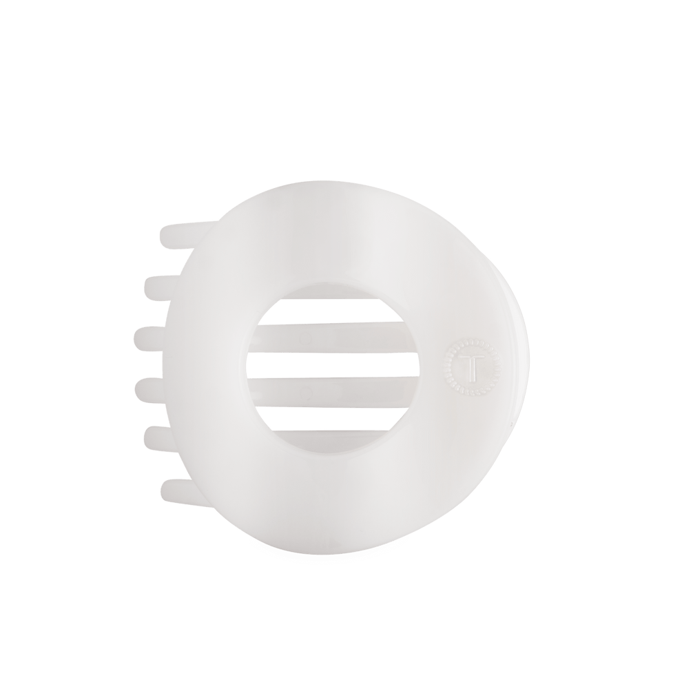 Coconut White Large Flat Circle Hair Clip - Hair Clips - TELETIES
