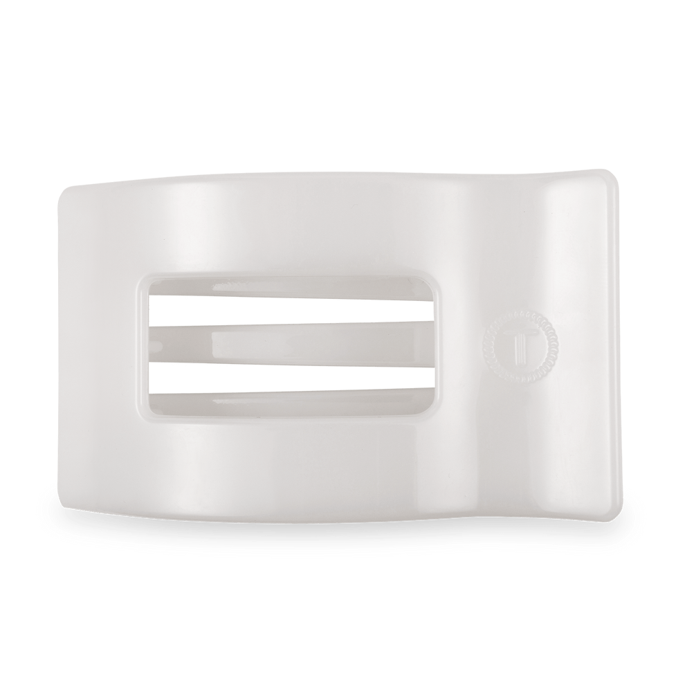 Coconut White Large Flat Rectangle Hair Clip - Hair Clips - TELETIES
