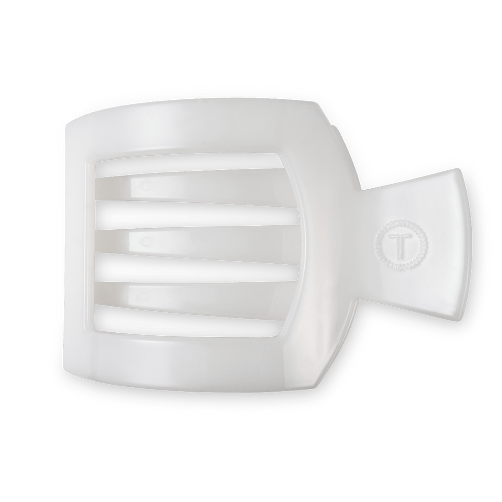 Coconut White Large Flat Square Clip - Large Hair Clip - TELETIES

