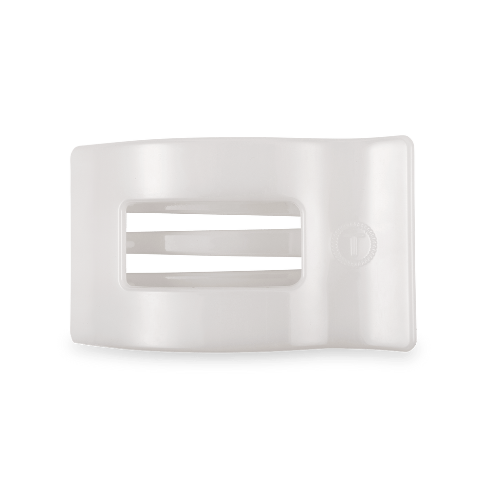 Coconut White Medium Flat Rectangle Hair Clip - Hair Clips - TELETIES
