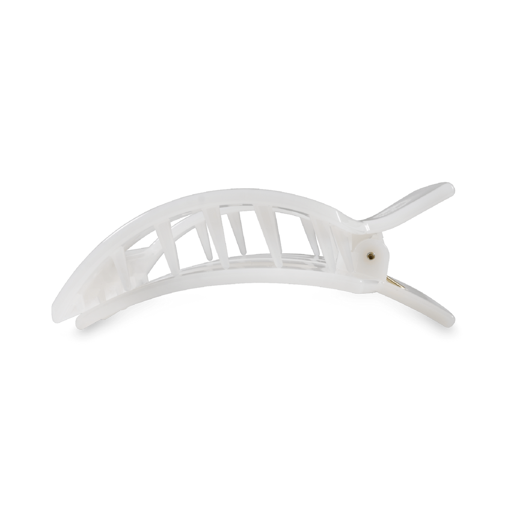Coconut White Medium Flat Square Clip - Medium Hair Clip - TELETIES
