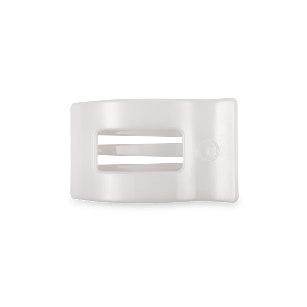 Coconut White Small Flat Rectangle Hair Clip - Hair Clips - TELETIES
